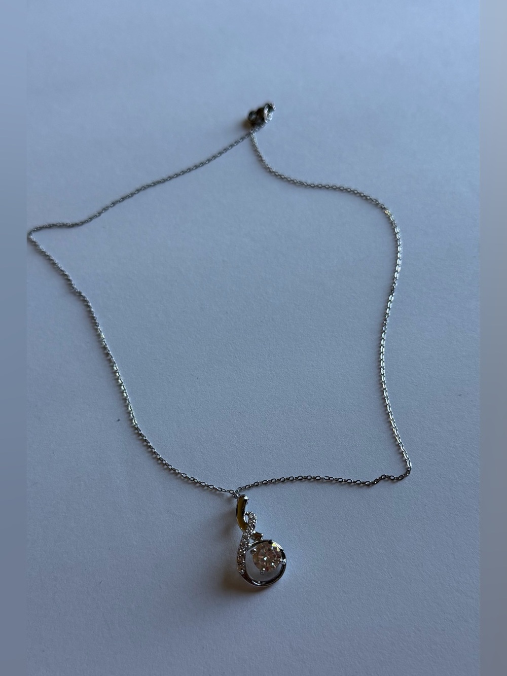 Swarovski Silver Clear Crystal Teardrop Pendant Necklace - Picture 3 of 4